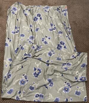 Pottery Barn Green Purple Watercolor Floral Duvet Cover & 2 Pillow Shams Full Qu